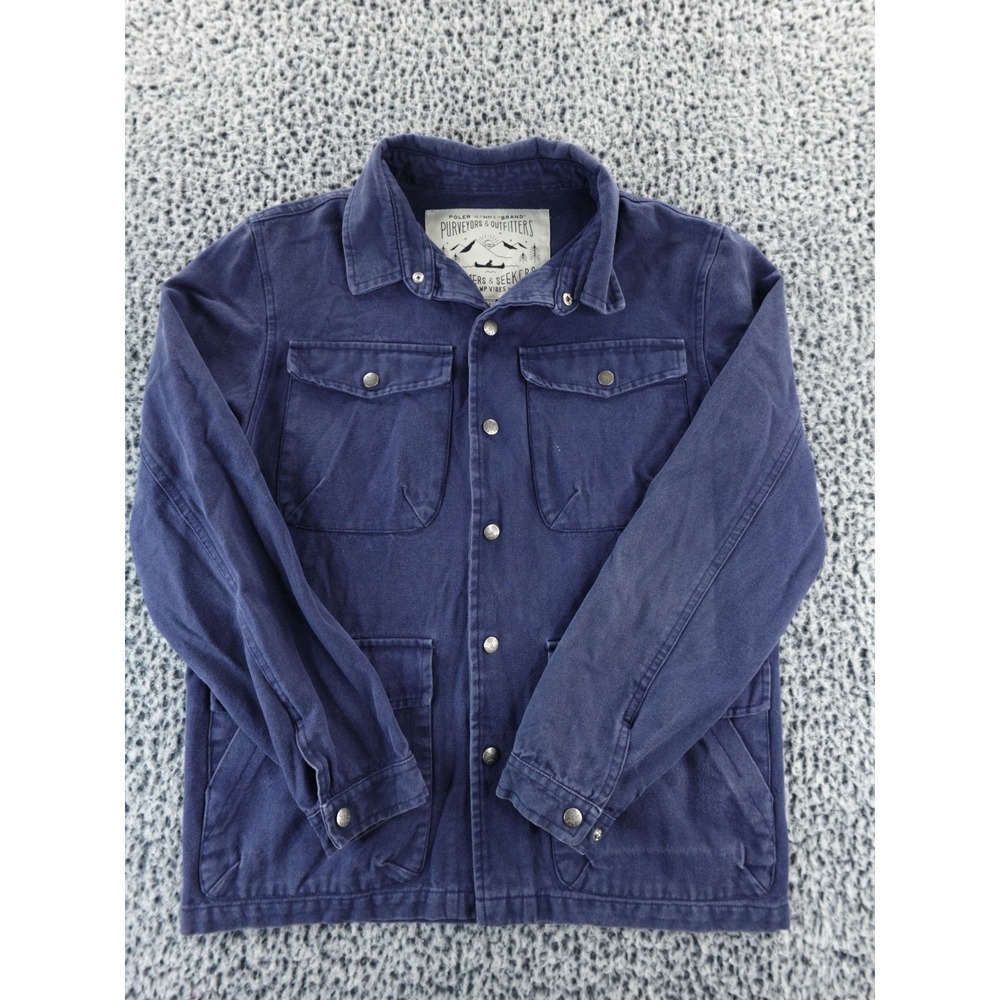 Poler Oak‎ Jacket Navy 100% Cotton Duck Canvas Jacket Womens Size Medium